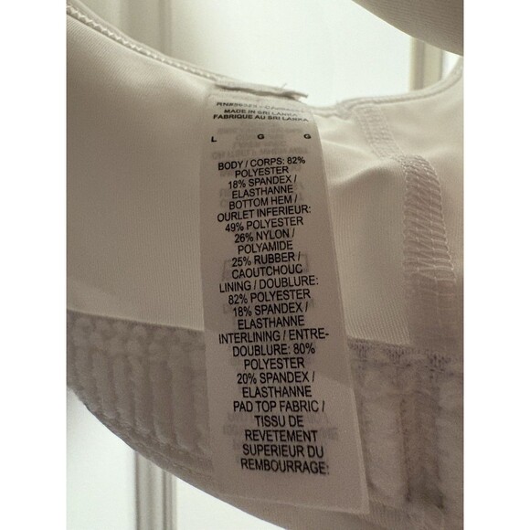 Nike Sports Bra Womens Large White Large Swoosh Athletic Gym Running Padded - Picture 3 of 4